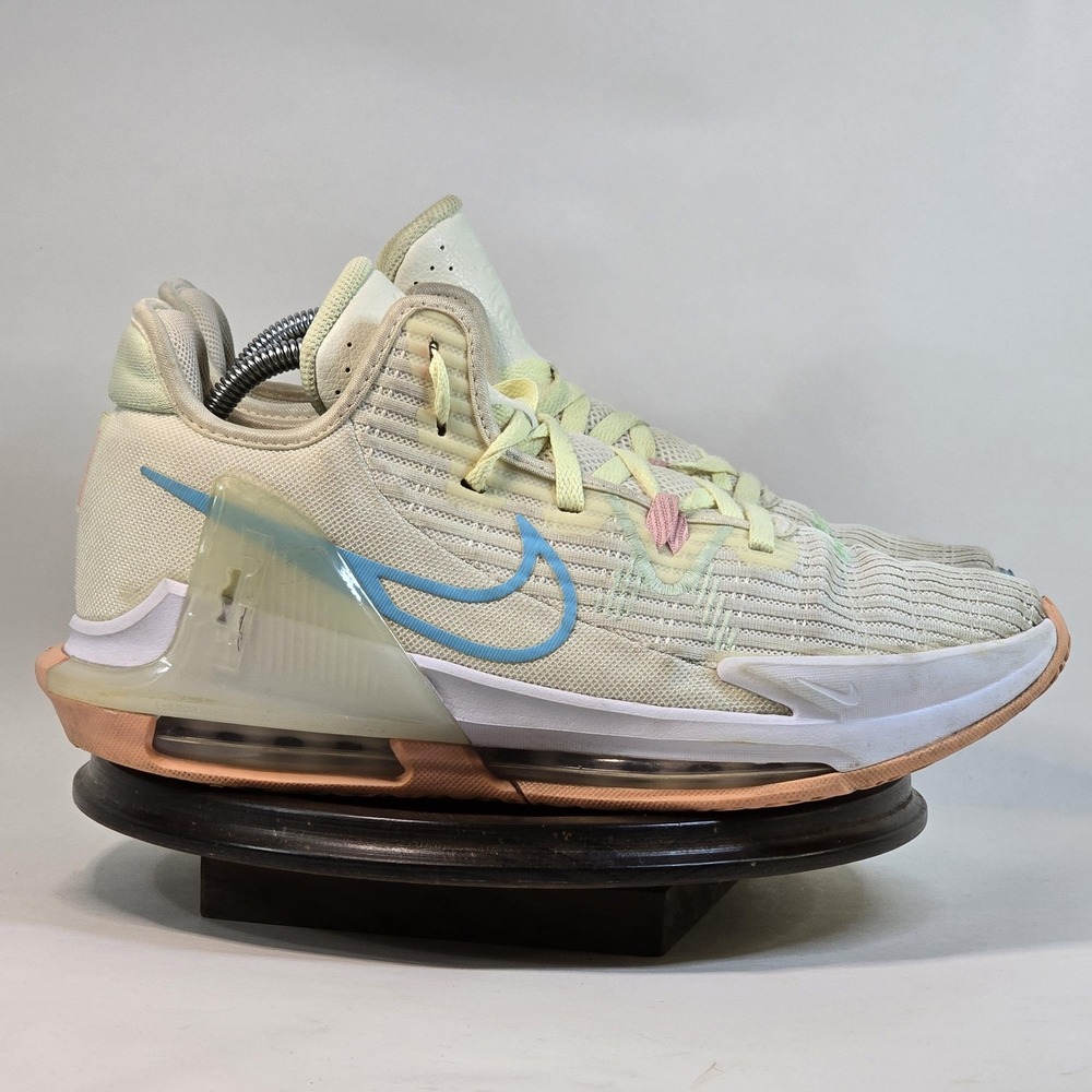 Nike LeBron 19 Low Shoes Mens Size 10 Light Bone Blue Pink Basketball CZ4052-103